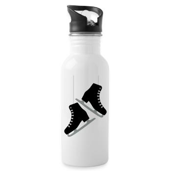 Schlittschuhe - Trinkflasche mit integriertem Trinkhalm - Weiß - Rechts