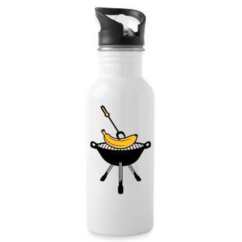 bbq grill grill fry cook cook schuerze kuec - Water bottle with straw - white - Right