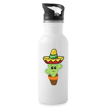 cactus - Water bottle with straw - white - Right