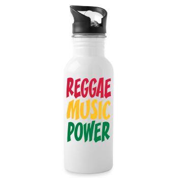 rasta music power - Gourde avec paille intégrée - blanc - Droite
