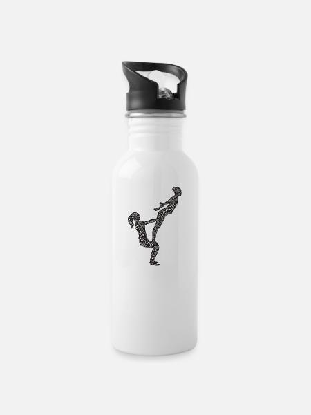 Gymnastique acrobatique - Gourde avec paille intégrée - blanc