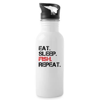 Fisherman fishing angler saying fish - Water bottle with straw - white - Right
