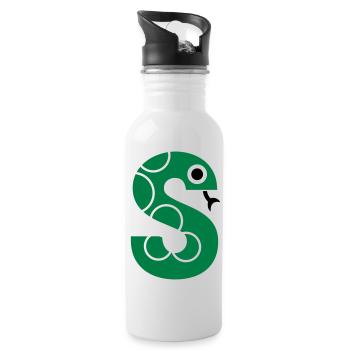 letter S - Water bottle with straw - white - Right