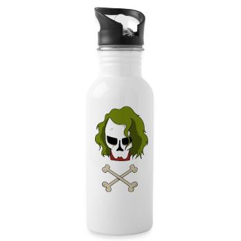 jokerclown - Trinkflasche mit integriertem Trinkhalm - Weiß - Rechts