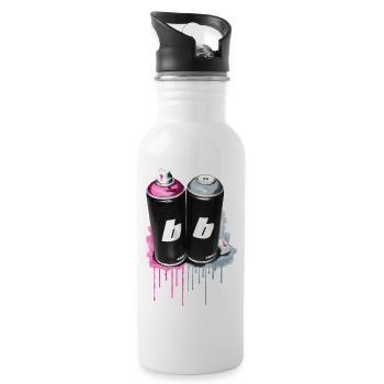 benny spray cans - Trinkflasche mit integriertem Trinkhalm - Weiß - Rechts