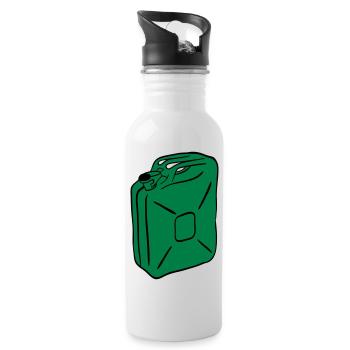 Benzin Kanister - Trinkflasche mit integriertem Trinkhalm - Weiß - Rechts