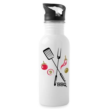 BBQ, barbecue, grill, cook - Water bottle with straw - white - Right