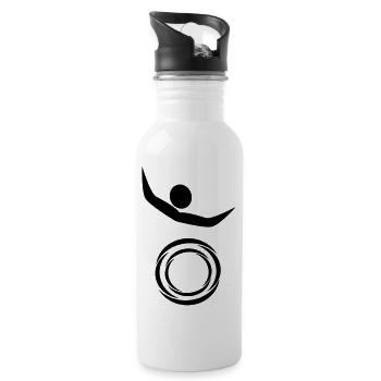 Rollstuhltanz - Trinkflasche mit integriertem Trinkhalm - Weiß - Rechts