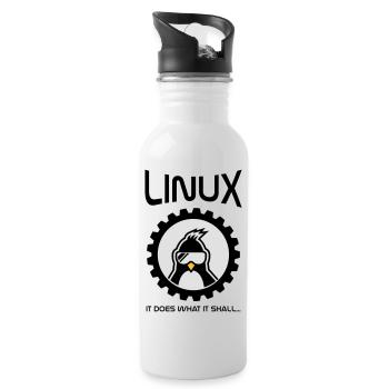 linux does what it shall - Water bottle with straw - white - Right