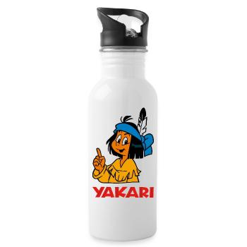 Yakari - Aufgepasst! - Trinkflasche mit integriertem Trinkhalm - Weiß - Rechts