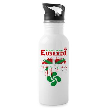 euskadi pays basque 09 - Water bottle with straw - white - Right