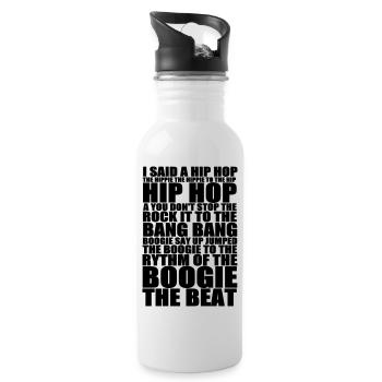 hiphop_delight_2 - Trinkflasche mit integriertem Trinkhalm - Weiß - Rechts