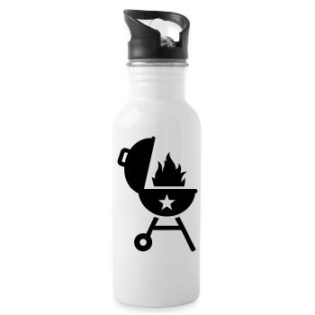 Barbecue - Water bottle with straw - white - Right