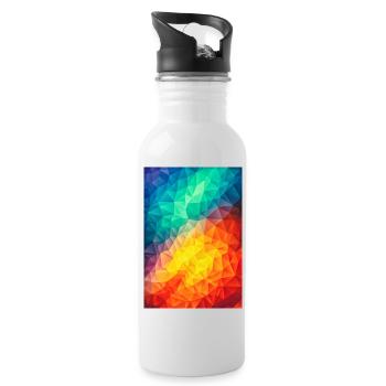 Abstract Colorful triangles geometry - Phone Case - Gourde avec paille intégrée - blanc - Droite