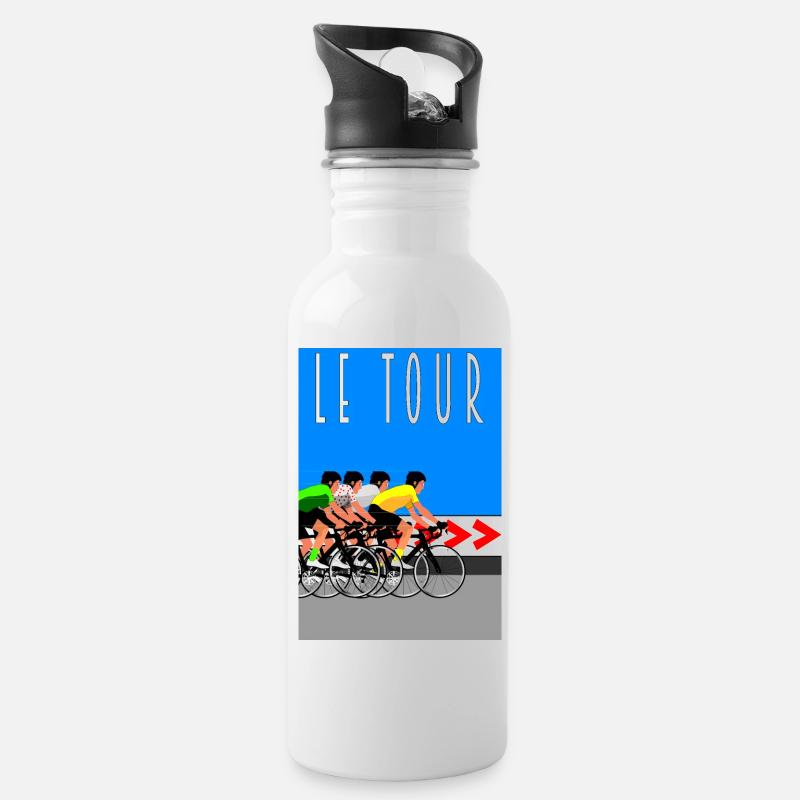 Le Tour - Water bottle with straw - white