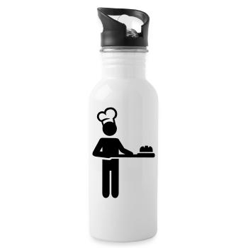 Baker - Water bottle with straw - white - Right