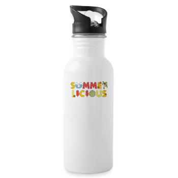 Été - Summerlicious Design - Gourde avec paille intégrée - blanc - Droite