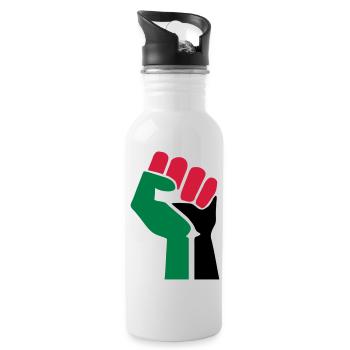 Zeichnen der palästinensischen Symbolflagge Paläst - Trinkflasche mit integriertem Trinkhalm - Weiß - Rechts