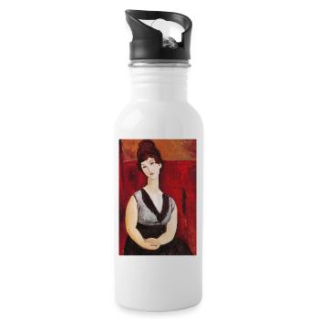 Amadeo Modigliani - Das Schokoladenmädchen. 1916. - Trinkflasche mit integriertem Trinkhalm - Weiß - Rechts