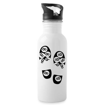 footprint billiard shoe footprint - Water bottle with straw - white - Right