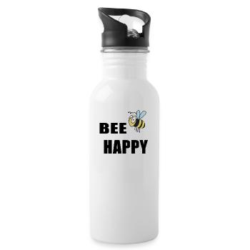 Bee Biene Bienen Tiere lustige Sprüche - Trinkflasche mit integriertem Trinkhalm - Weiß - Rechts