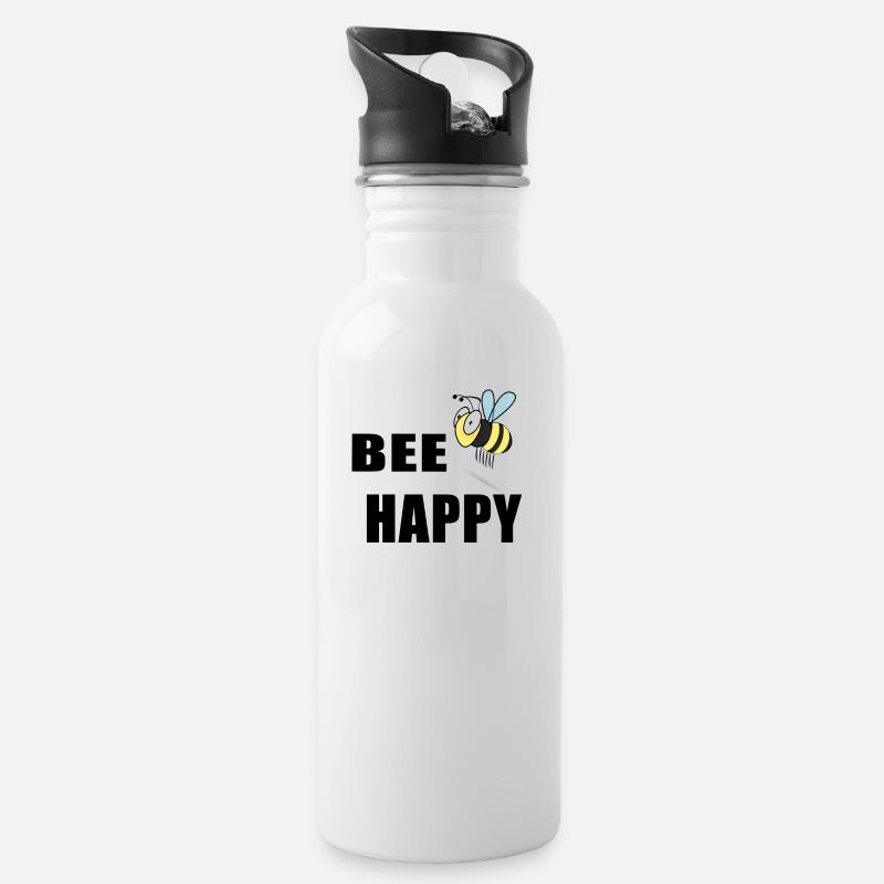 Bee Biene Bienen Tiere lustige Sprüche - Trinkflasche mit integriertem Trinkhalm - Weiß