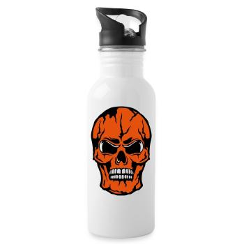 Todeskopf crane halloween - Trinkflasche mit integriertem Trinkhalm - Weiß - Rechts