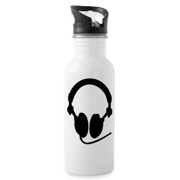 Headphones Earphones Headset Headphones Gift Idea - Water bottle with straw - white - Right
