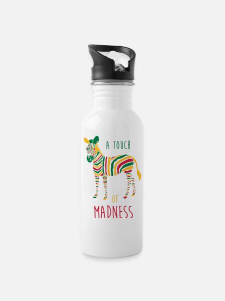 A Touch of Madness - Zebra - Color your Life ! - Gourde avec paille intégrée - blanc