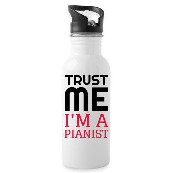 Pianiste Piano Musique Musicien Concert - Gourde avec paille intégrée - blanc - Droite