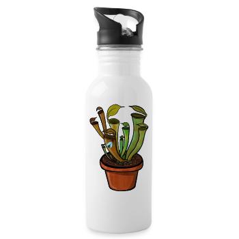 Plantes carnivores leurres mouche - Gourde avec paille intégrée - blanc - Droite