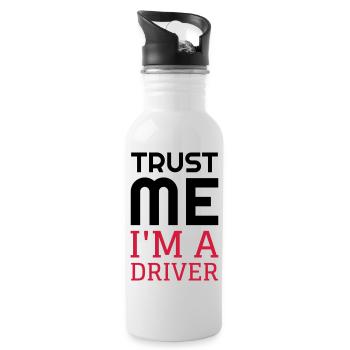 Fahrer Fahren Sport Auto Spieler - Trinkflasche mit integriertem Trinkhalm - Weiß - Rechts