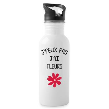 Florist / Flower / Floristin / Fleur / Fleuriste - Water bottle with straw - white - Right