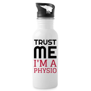 Krankengymnast / Krankengymnastin / Physio / - Trinkflasche mit integriertem Trinkhalm - Weiß - Rechts