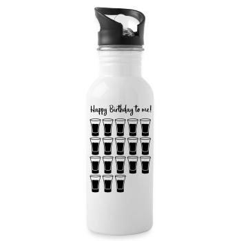 shots 18 happy birthday design - Trinkflasche mit integriertem Trinkhalm - Weiß - Rechts
