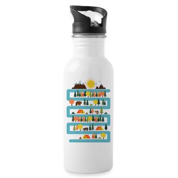River & Forest (Camping) - Water bottle with straw - white - Right
