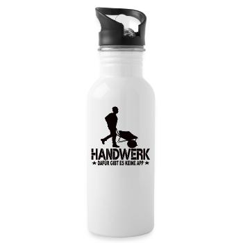 Handwerker - Trinkflasche mit integriertem Trinkhalm - Weiß - Rechts