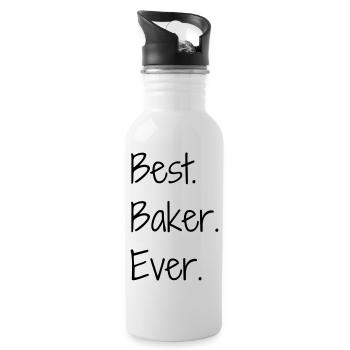 Baker Bakery Boulanger Bäcker Bäckerei Boulangerie - Water bottle with straw - white - Right