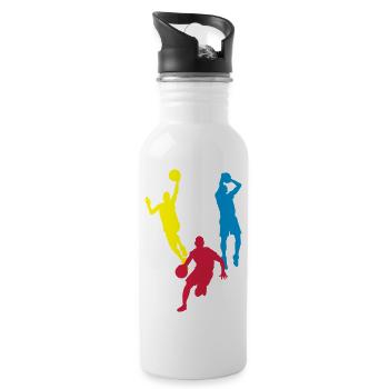 Basket Ball / Basketball / Basktet-Ball / Sport - Water bottle with straw - white - Right