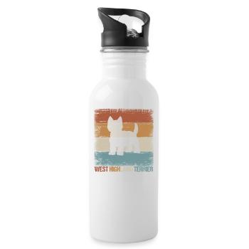 Cadeau pour chien Westie West Highland Terrier - Gourde avec paille intégrée - blanc - Droite