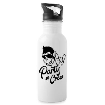 monkey cool party crew - Trinkflasche mit integriertem Trinkhalm - Weiß - Rechts