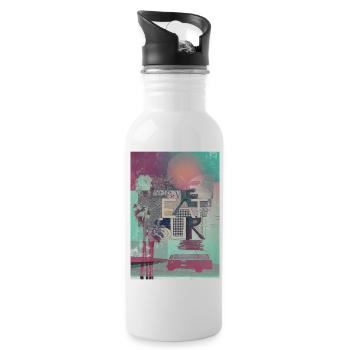 live eat surf - Trinkflasche mit integriertem Trinkhalm - Weiß - Rechts
