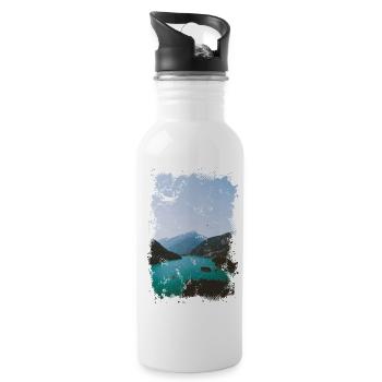 lac alpin - Gourde avec paille intégrée - blanc - Droite