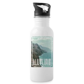 Nature - Trinkflasche mit integriertem Trinkhalm - Weiß - Rechts