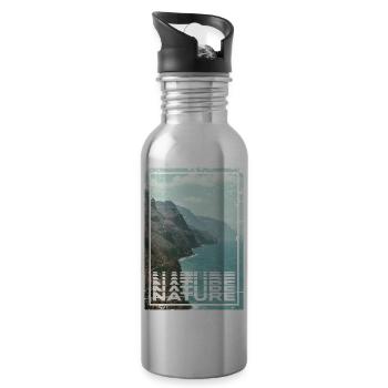 Nature - Trinkflasche mit integriertem Trinkhalm - Lightsilver - Rechts
