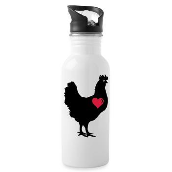 chicken_love_2 - Gourde avec paille intégrée - blanc - Droite