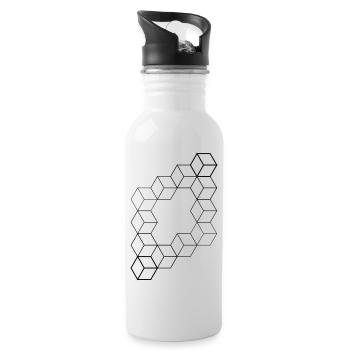 Cube Diamond - Water bottle with straw - white - Right