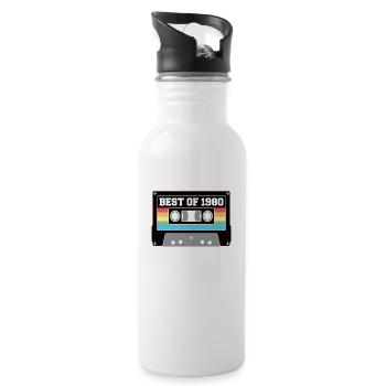 40th birthday - Water bottle with straw - white - Right