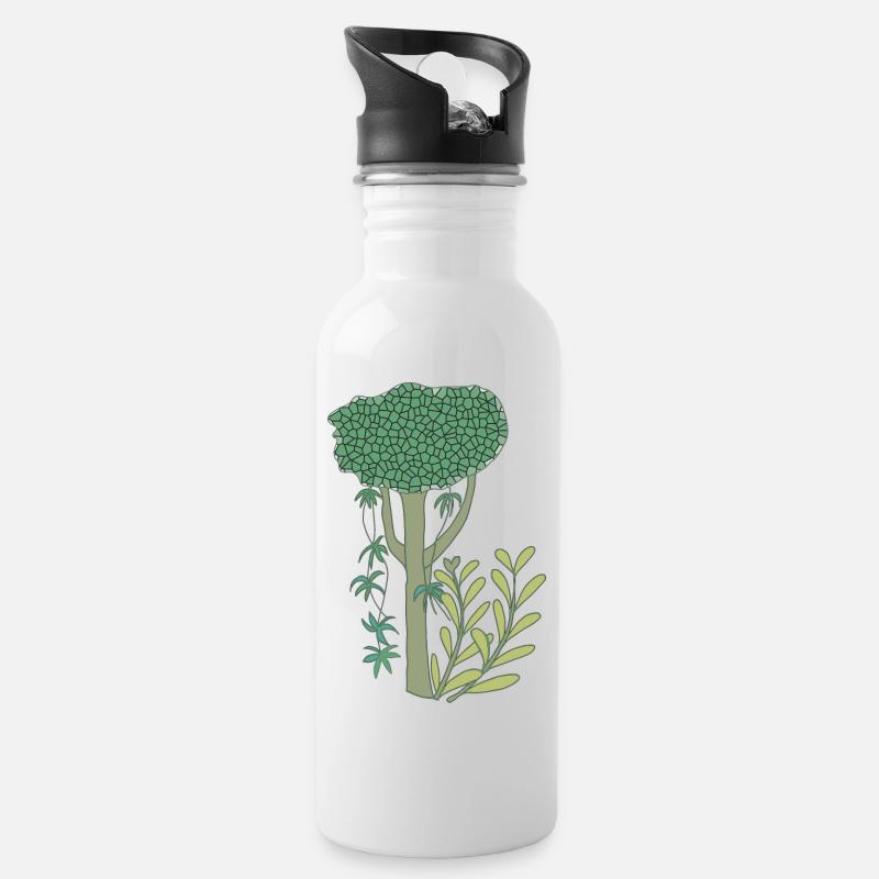 Jungle - Gourde avec paille intégrée - blanc