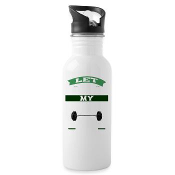 let me know if my biceps get in your way - Water bottle with straw - white - Right